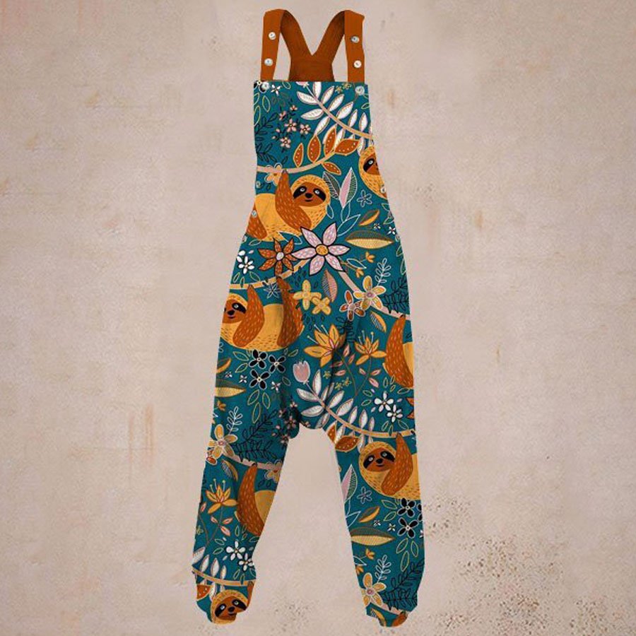 Ladies Casual Printed Harem Jumpsuit