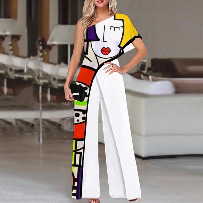 Fashion art print print jumpsuit