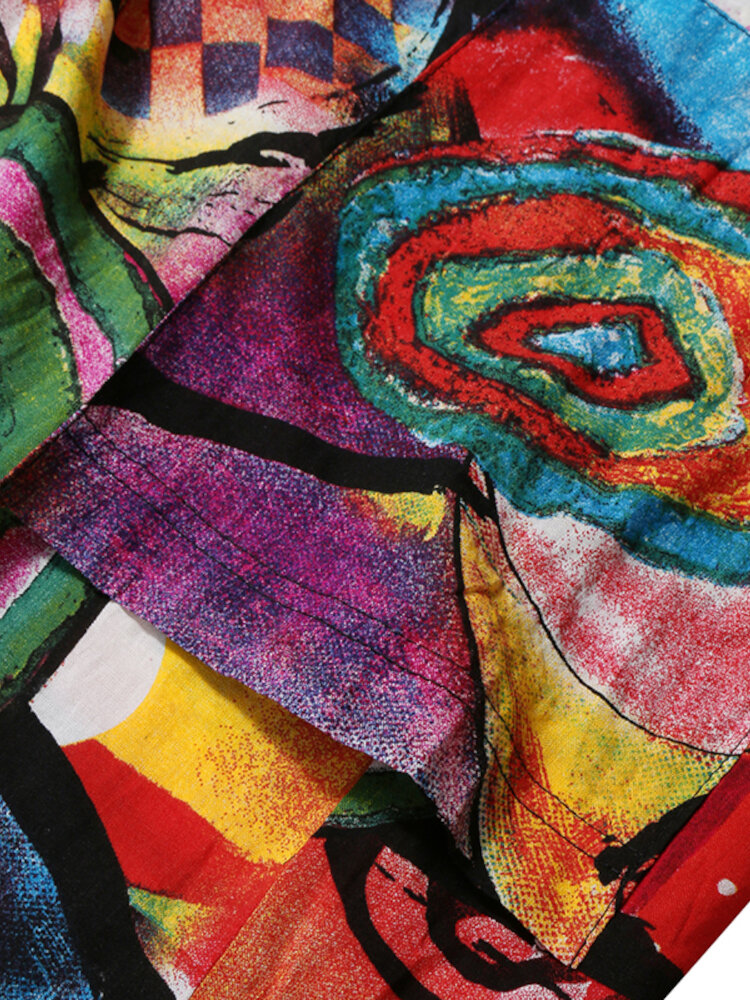 Bohemian Printed Buttons Side Pockets Straps Sleeveless Jumpsuits For Women